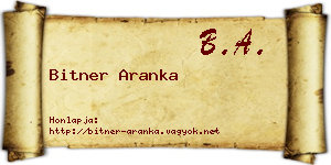 Bitner Aranka névjegykártya